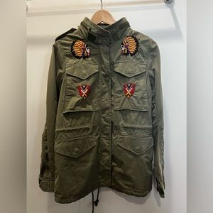 Ralph Lauren denim & supply beaded army green jacket size medium nwt